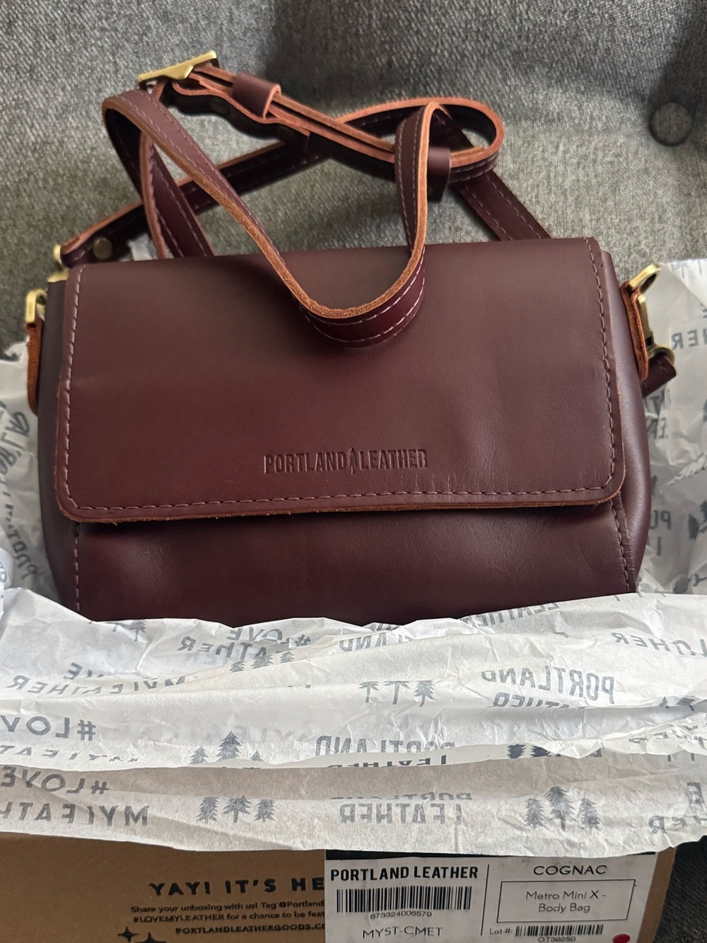 Portland Leather Cognac mini metro